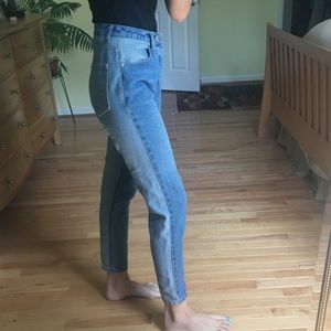 Boohoo Blue colorblock jeans